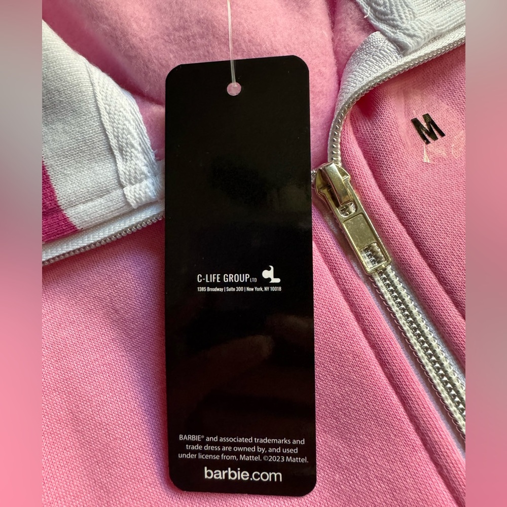 SOLD!! NIB Barbie Pink Quarter Zip Long Sleeve Sweatshirt in Mattel Gift Box - Picture 10 of 16